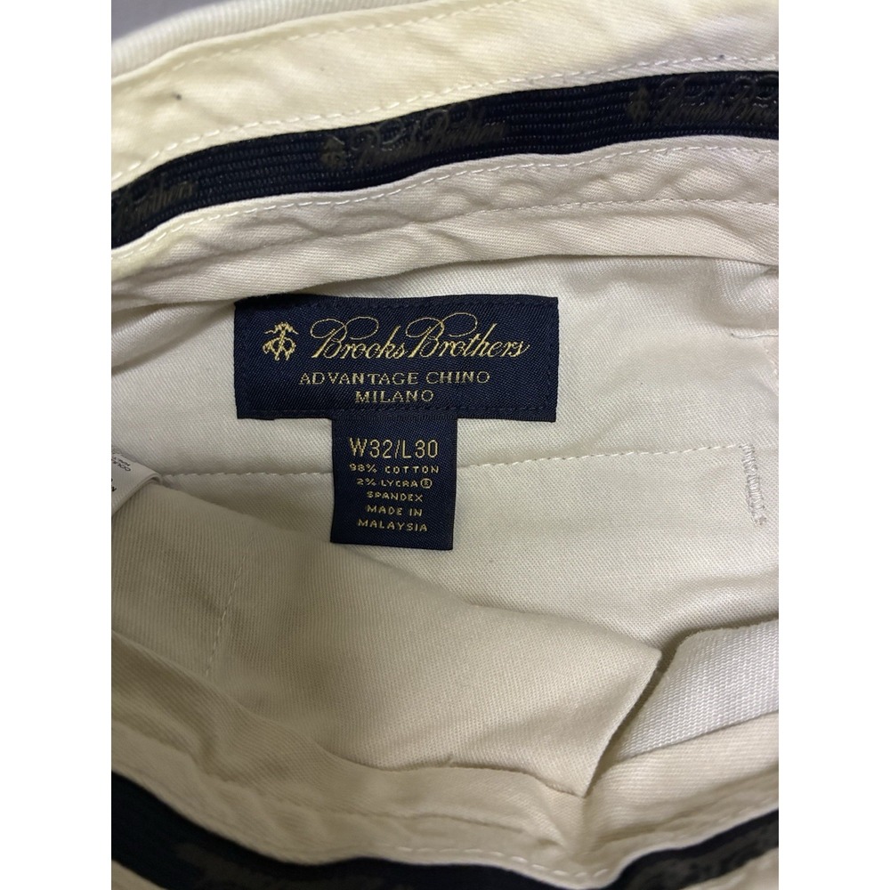 Brooks Brothers Milano Advantage Chino Pants Mens 32x30 Khaki Tan Stretch Cotton